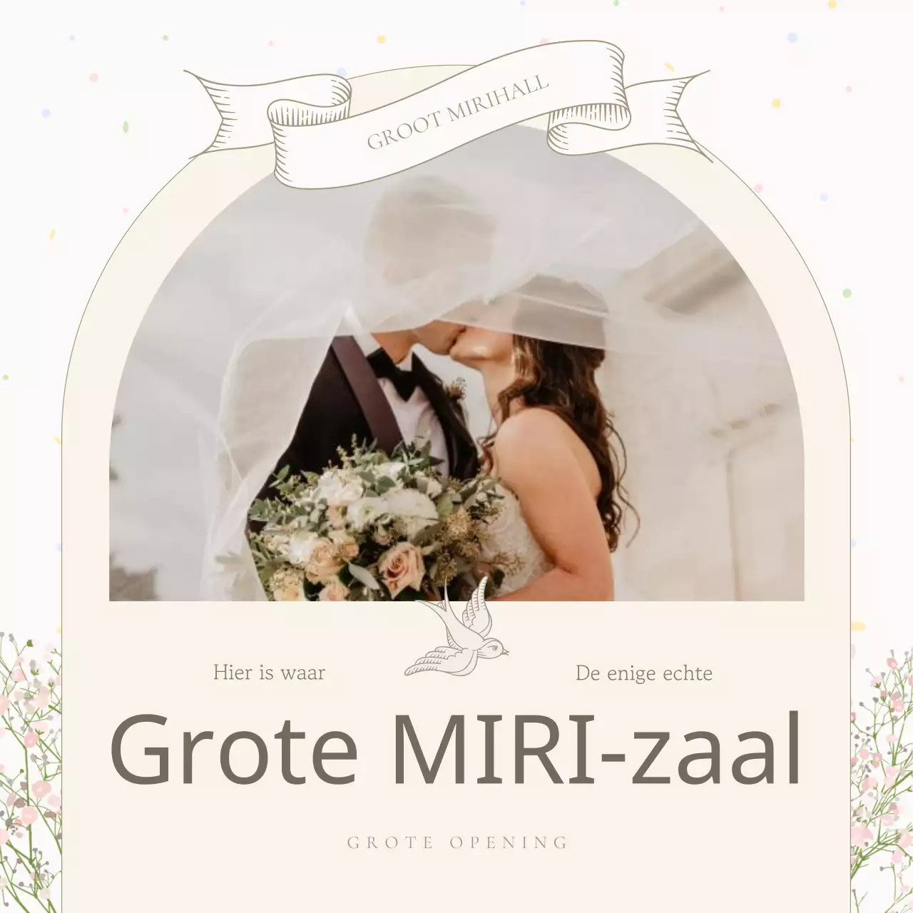 Een klassieke ivoor en beige trouwlocatie promoten