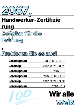 Moderne Prüfungsankündigungen in hellblau