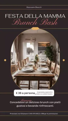 Nero Classico Elegante Brunch per la festa della mamma Pubblicità