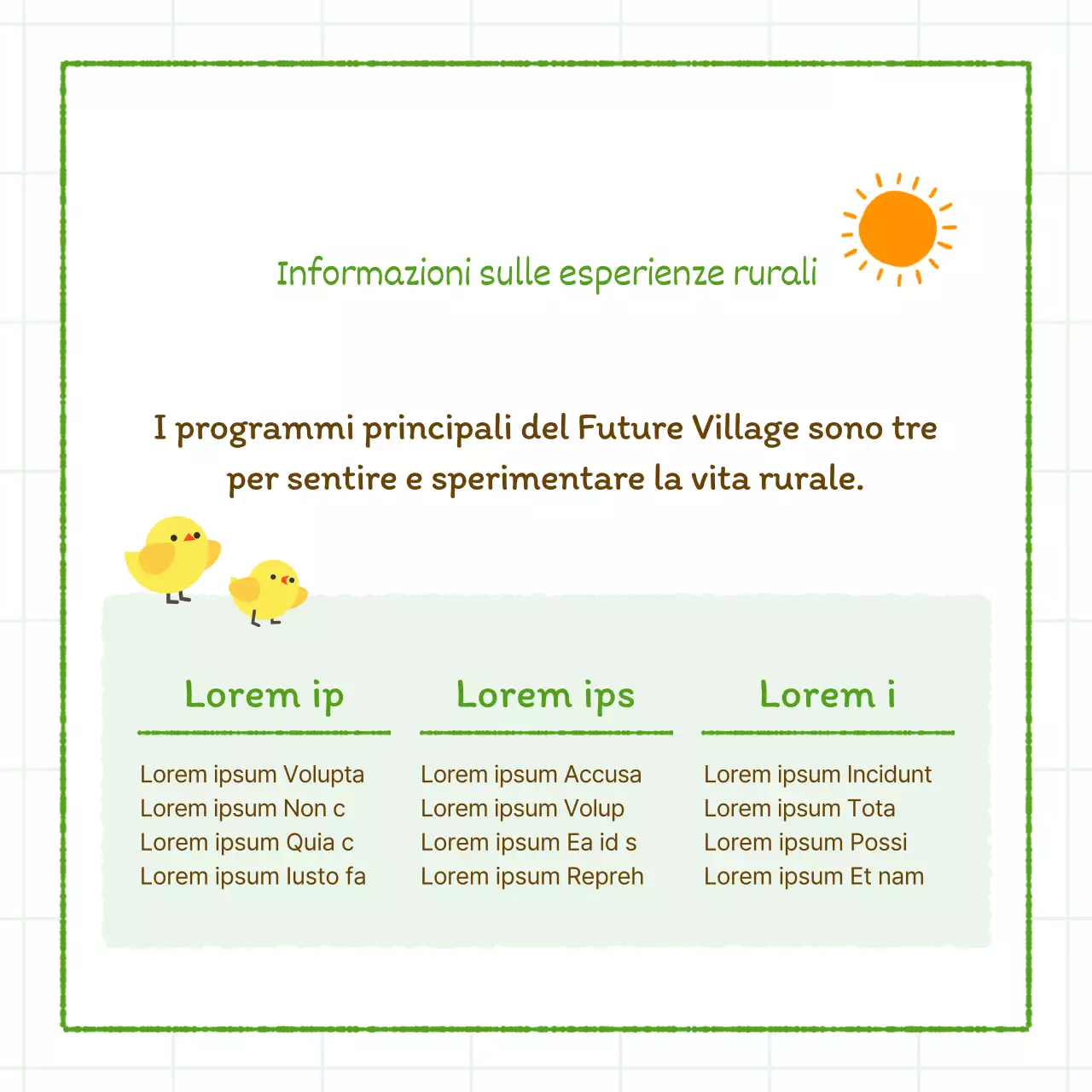 Promuovere esperienze verdi e rurali