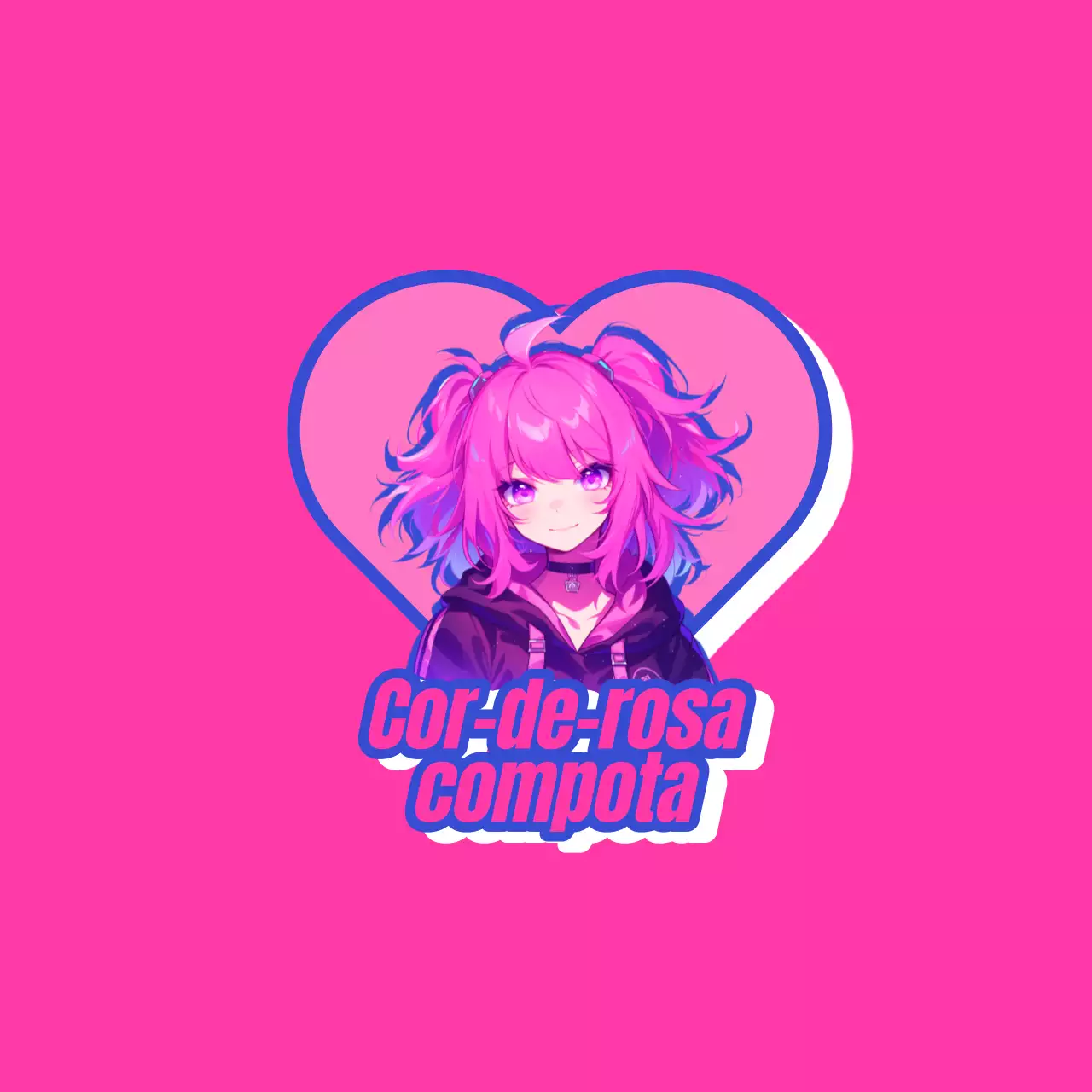 Logotipo de animação encantador cor-de-rosa e roxo Anúncio