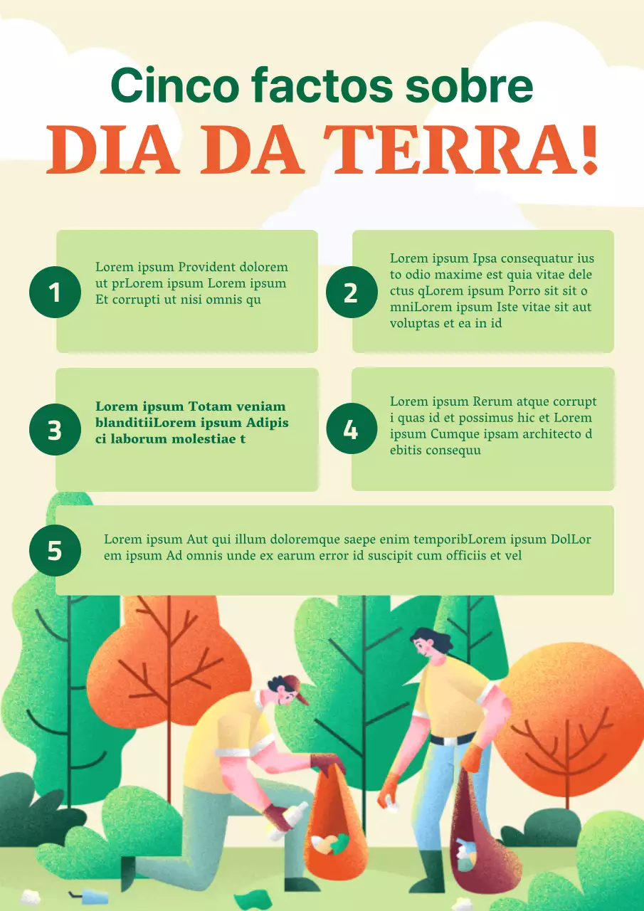 Factos modernos do Dia da Terra em verde e bege