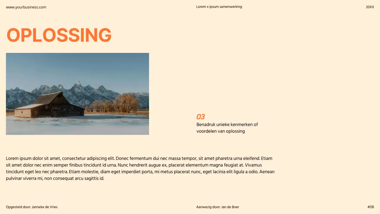 Oranje Modern Minimaal Vet Pitch Deck Voorstel