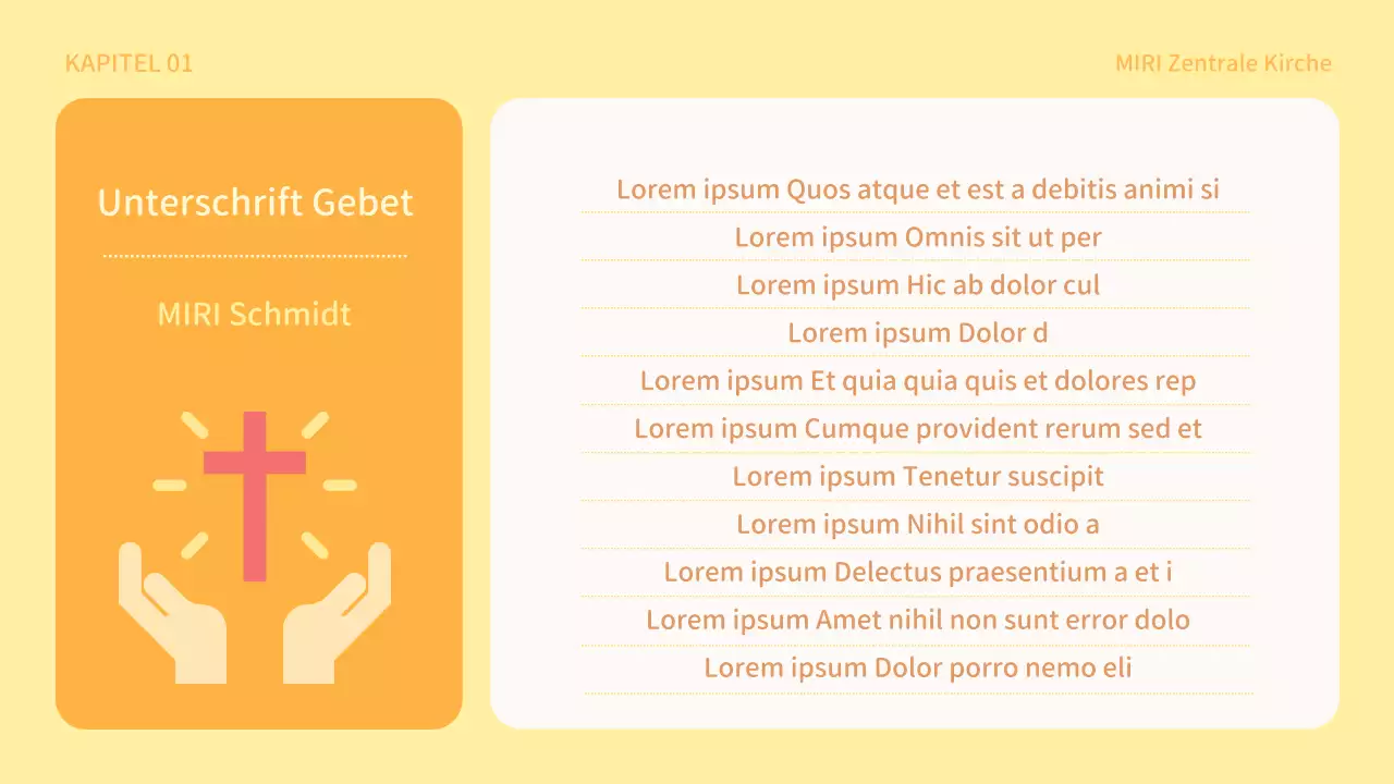 Gelbe und orangefarbene Kirche Kleingruppenbereich Gottesdienstressourcen