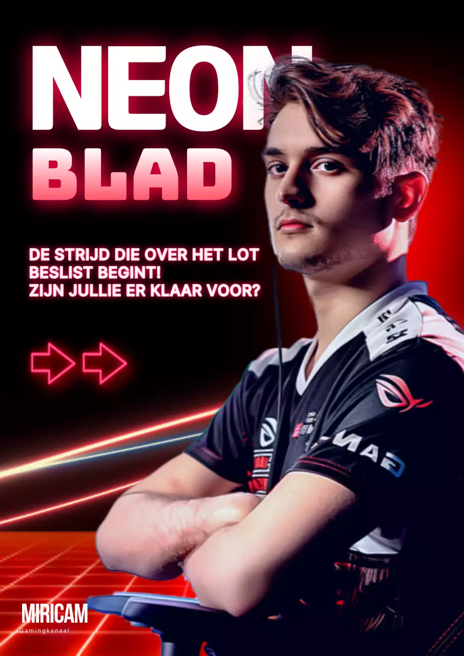 Zwarte en rode, op cyberpunk geïnspireerde progamerpromotie