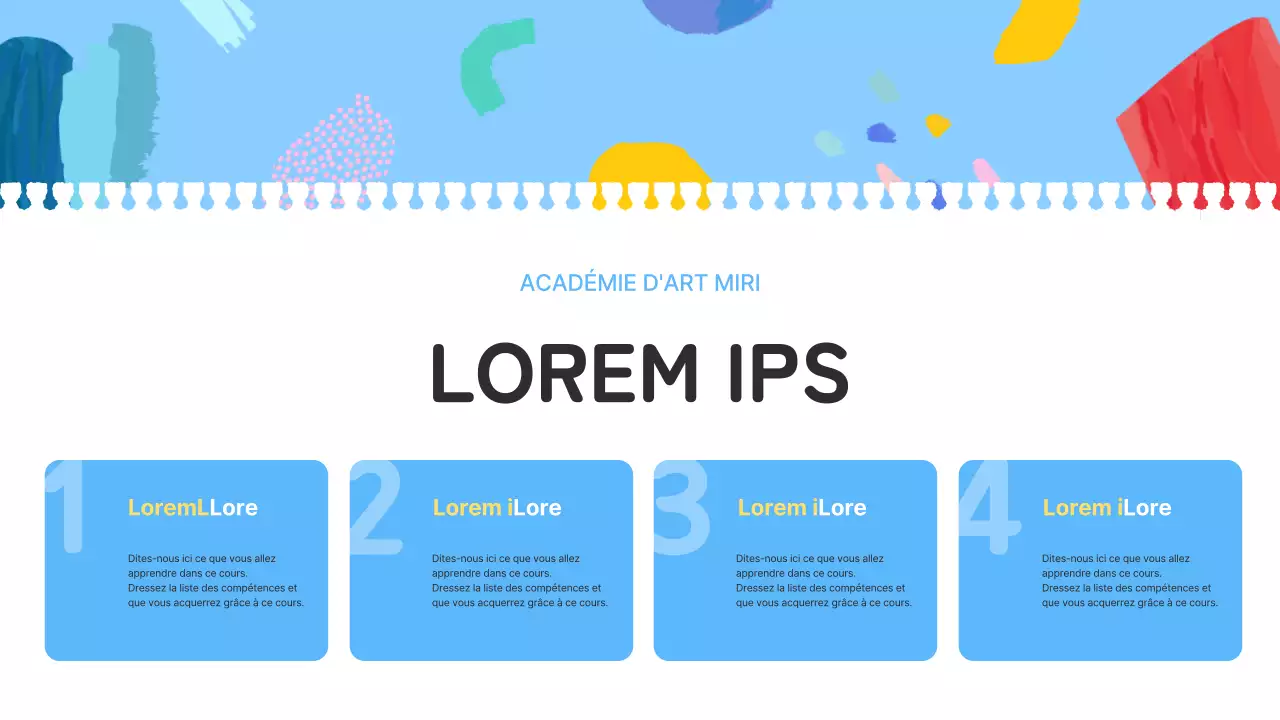 Une introduction bleu clair et rose à une belle école d'art