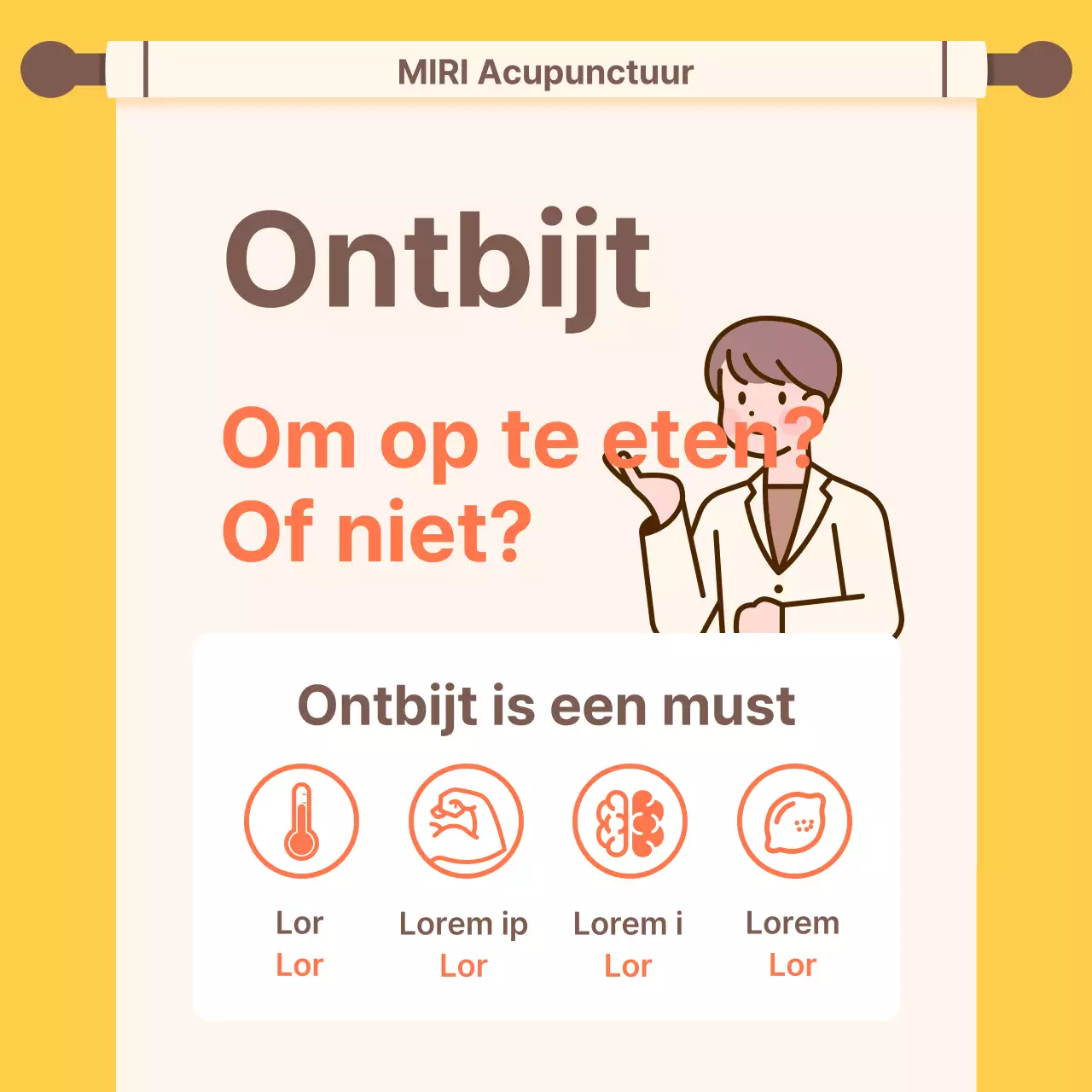 Kitscherig oranje en geel dieet Chinese geneeskunde kliniek promotie