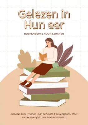 Ivoor en Bruin Geïllustreerde Mei Boekpromotie