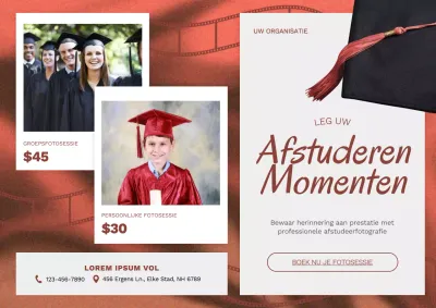 Rood en Wit Eenvoudige Afstudeerpromotie