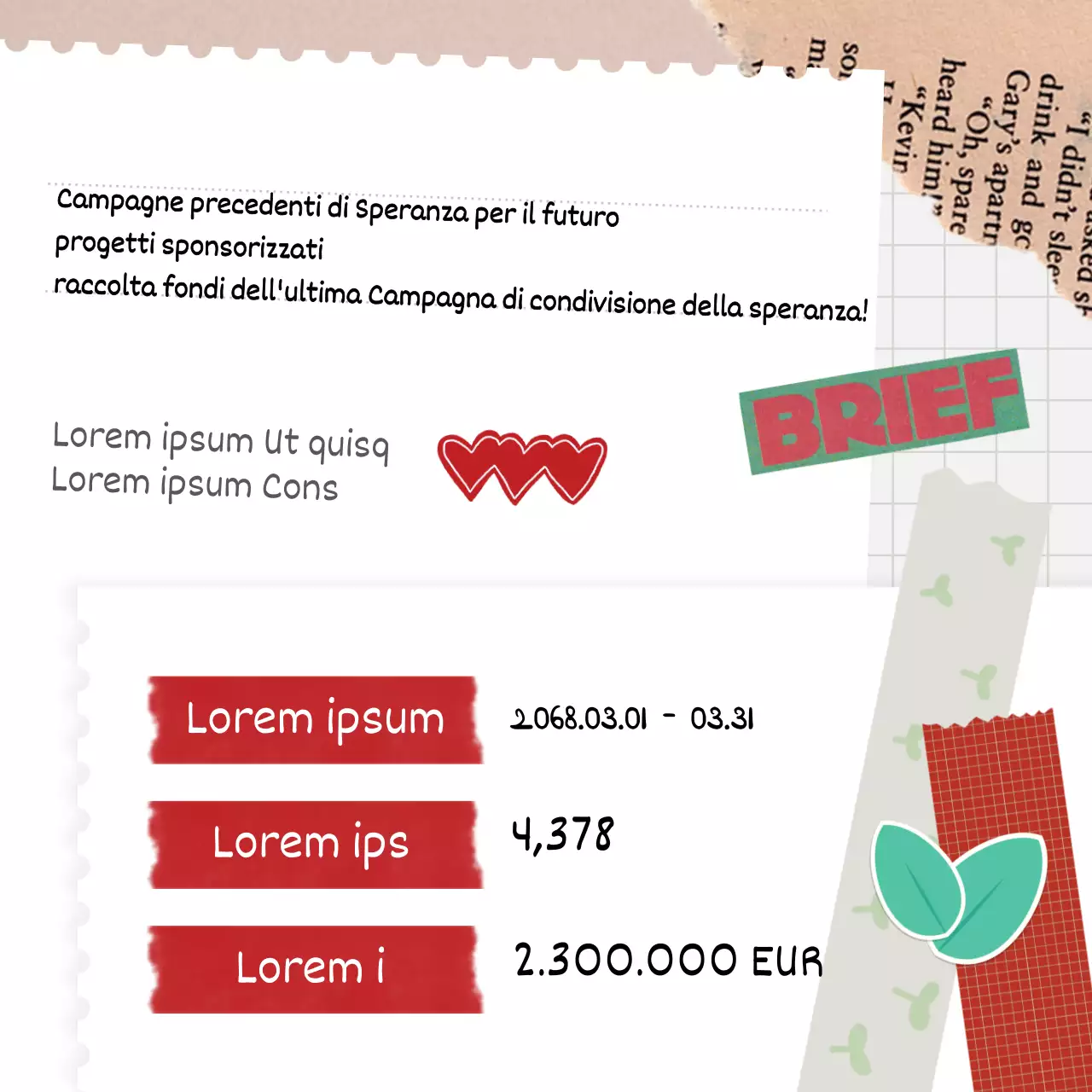 Guide e rapporti di sponsorizzazione vintage in rosso e beige