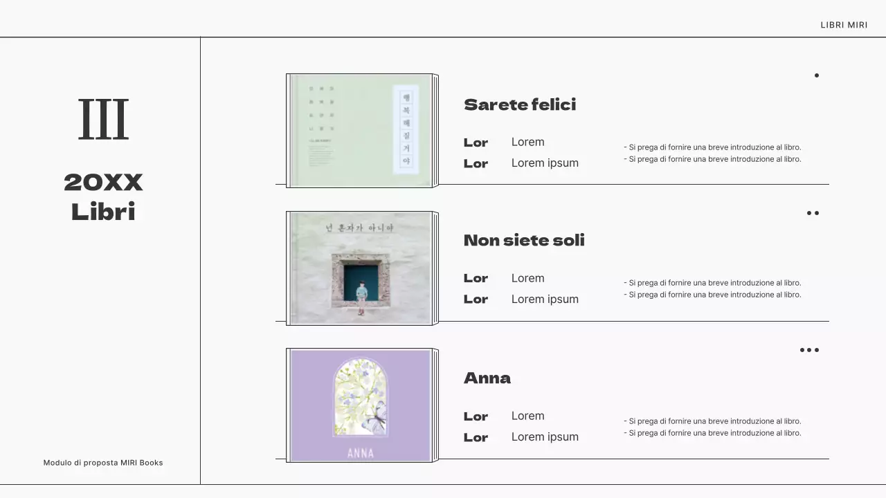 Una semplice proposta di libro in bianco e nero