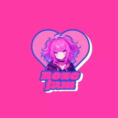 Roze en Paars Charmante Animatie Logo Advertentie