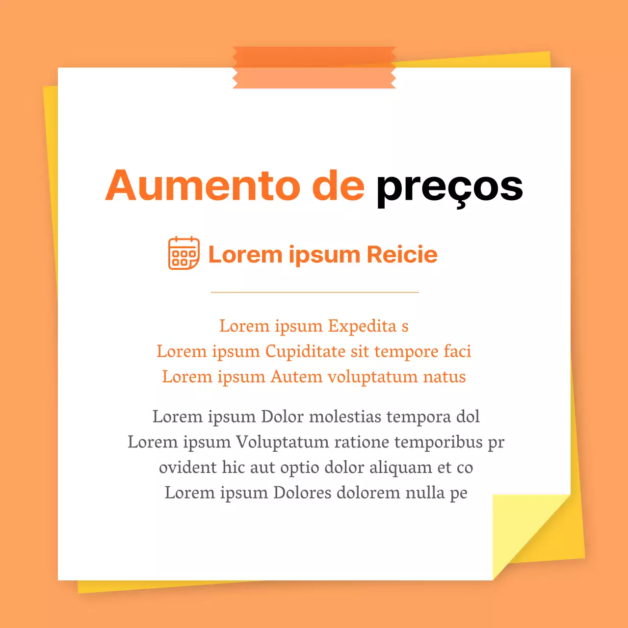 Guia de aumento de preços de base em laranja e amarelo