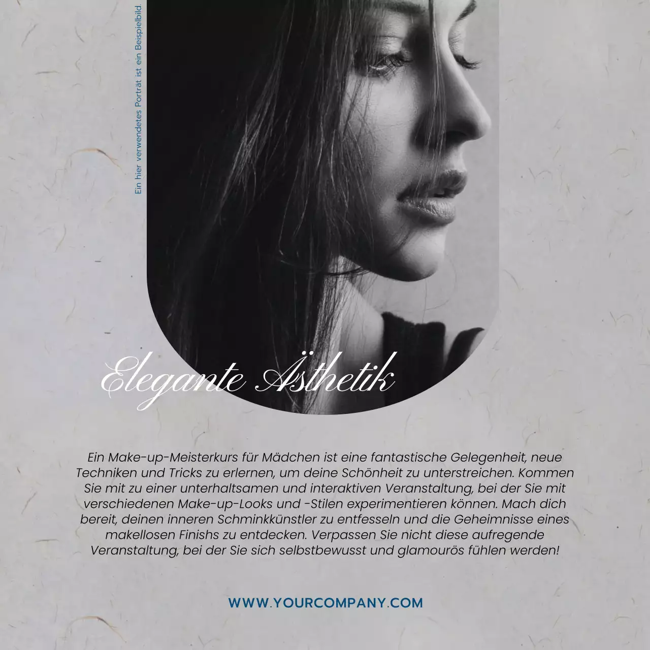 Grau Blau und Weiß Trend Makeup Artist Beauty School Promotion