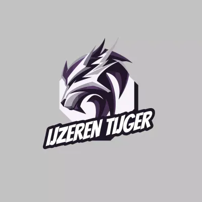 Grijze en Paarse Geometrische eSports Logo Flyer