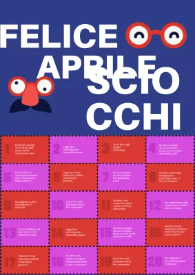 Pesce d'aprile moderno blu e rosso Introduzione all'attività