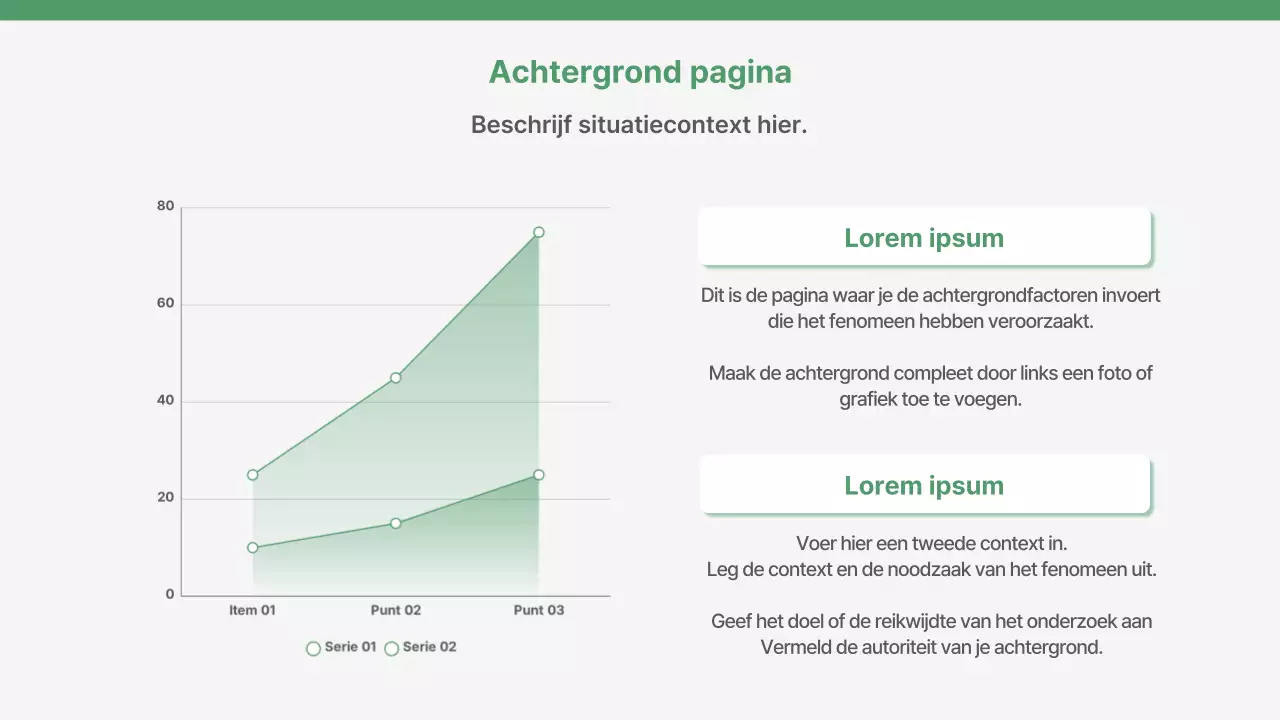 Een eenvoudig bedrijfsplan en evaluatierapport in groen