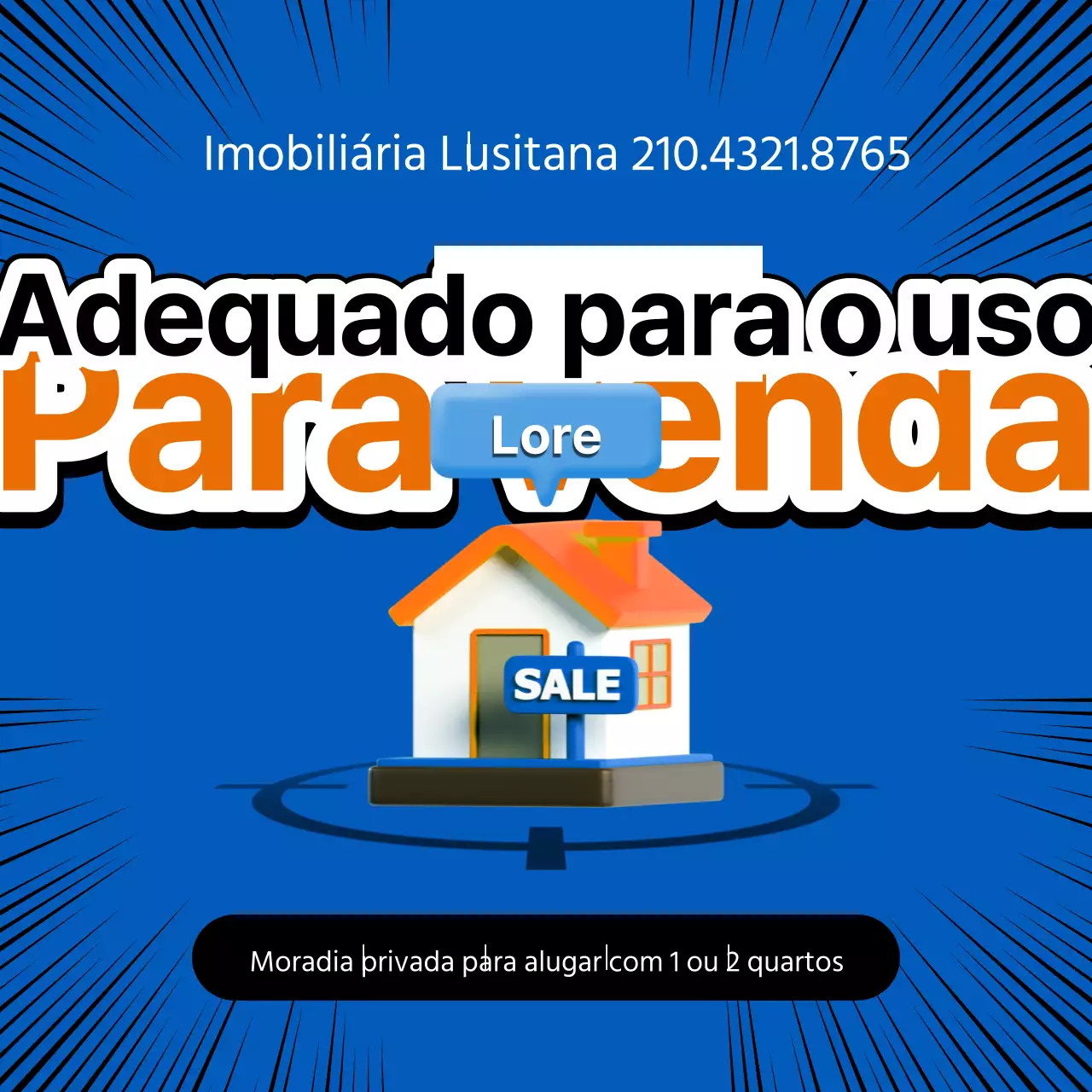 Promover as listagens de imóveis com toques de azul e laranja