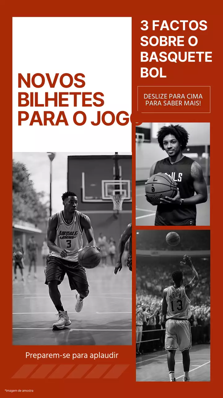 Guia de sugestões para o basquetebol moderno vermelho e branco