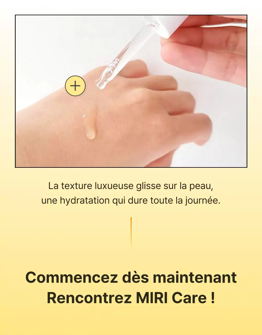 Promouvoir une page de contrôle simple sur les soins de la peau et les cosmétiques en jaune et orange