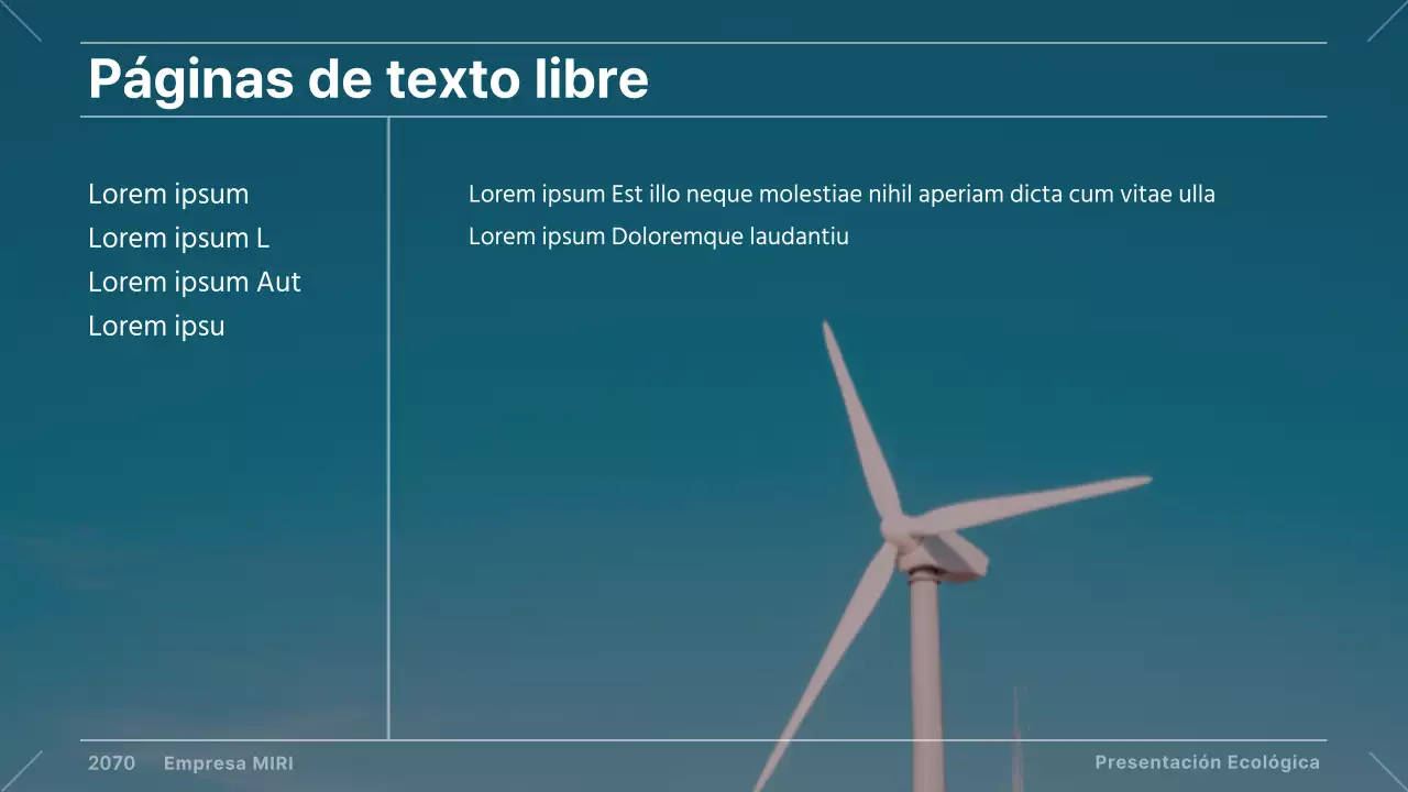 Un moderno informe naturalista verde en azul