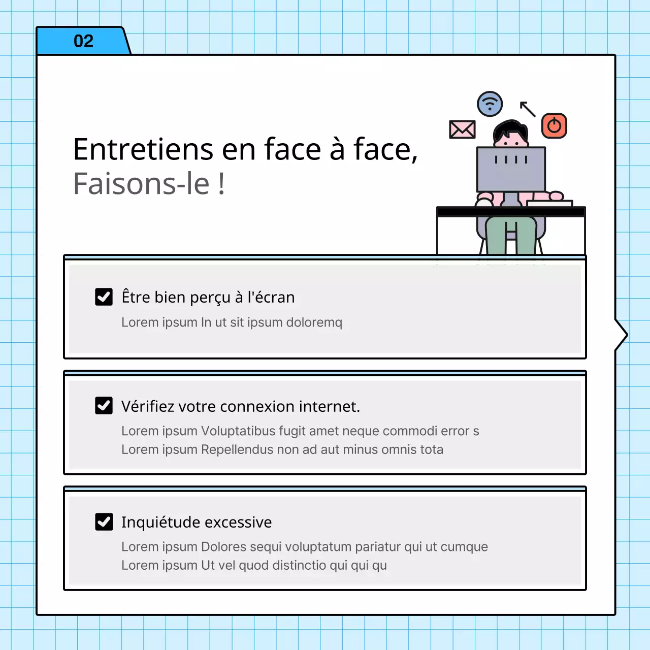 Sur les stratégies d'entretien simples en bleu clair et en rose