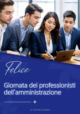 Pubblicità della Giornata dell'amministrazione semplice in bianco e blu