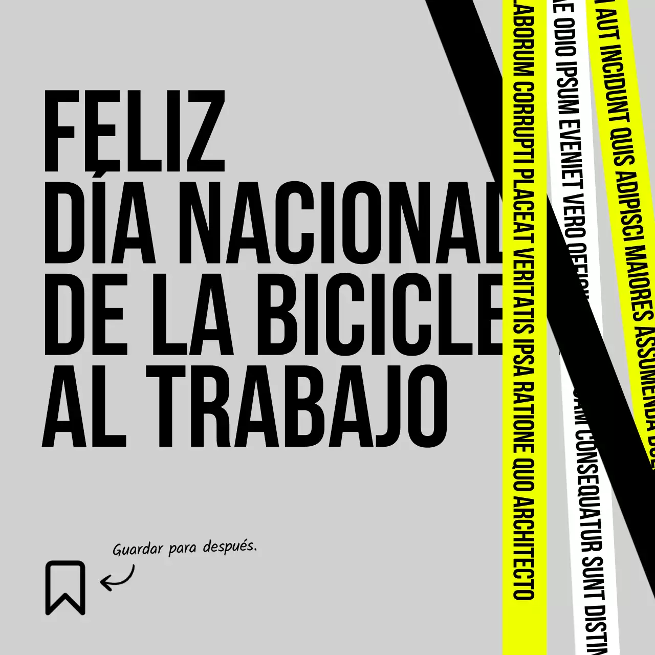 Gris Neón Verde Negrita Día Nacional de la Bicicleta Consejos Instagram Carrusel Post
