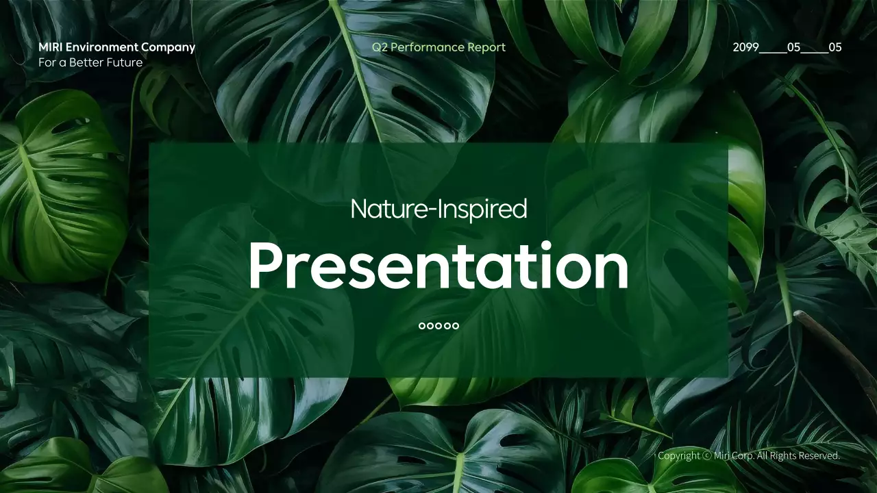 그린 미니멀 네이처 프리젠테이션