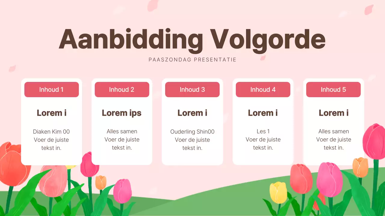 Lesplannen voor roze en witte paaszone