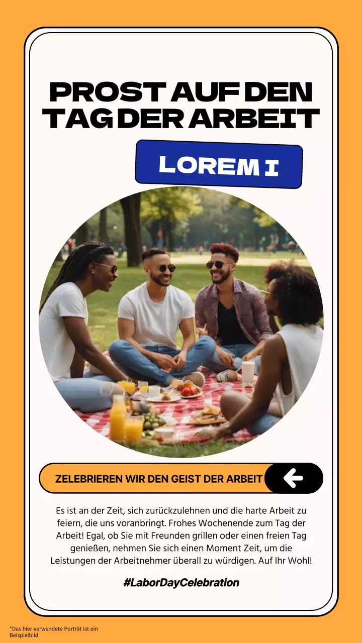 Gelb und Weiß Modern Labor Day Celebration Werbung