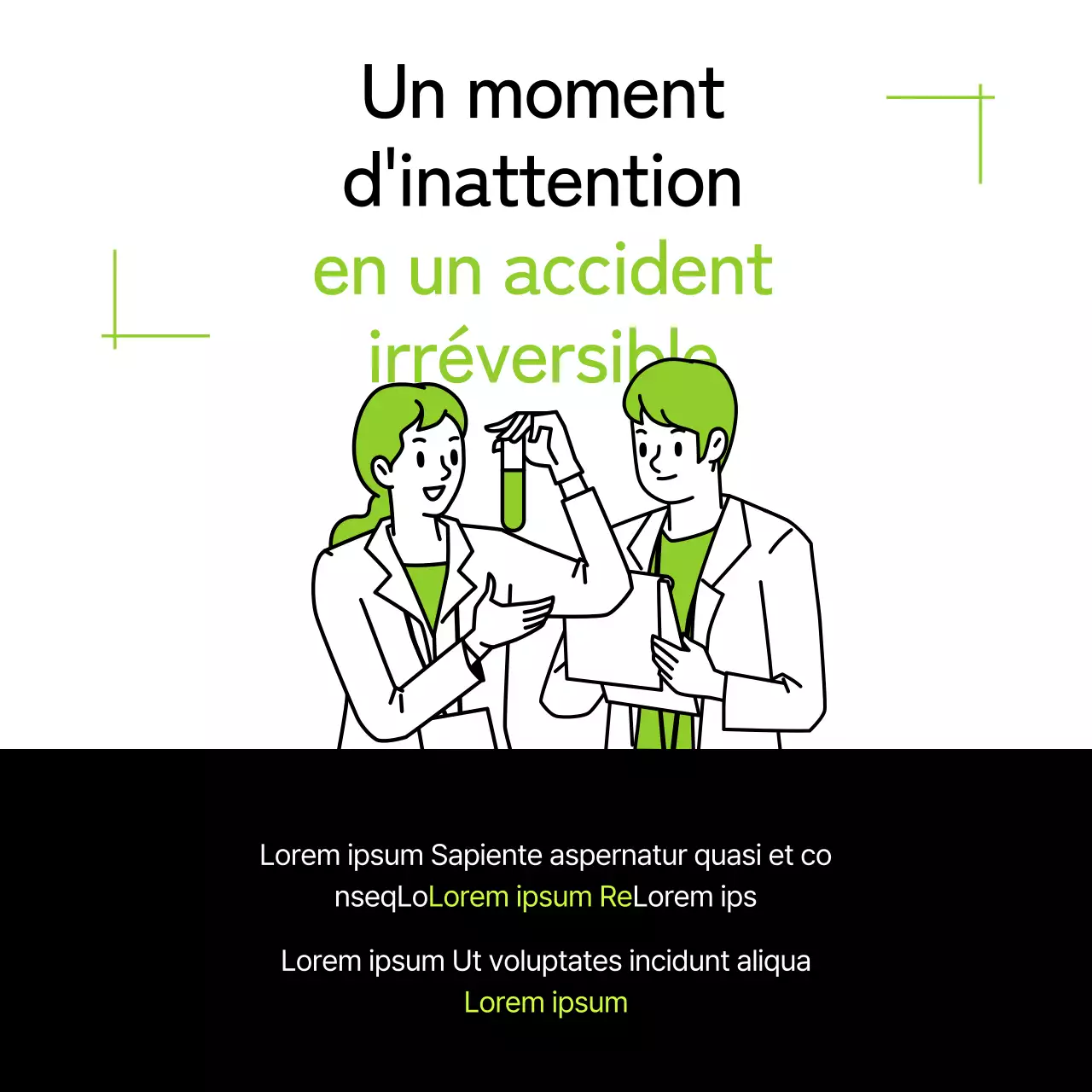 Matériel de formation à la sécurité en laboratoire moderne et de couleur vert tilleul