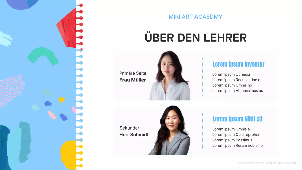 Eine hellblaue und rosa Einführung in eine schöne Kunstschule