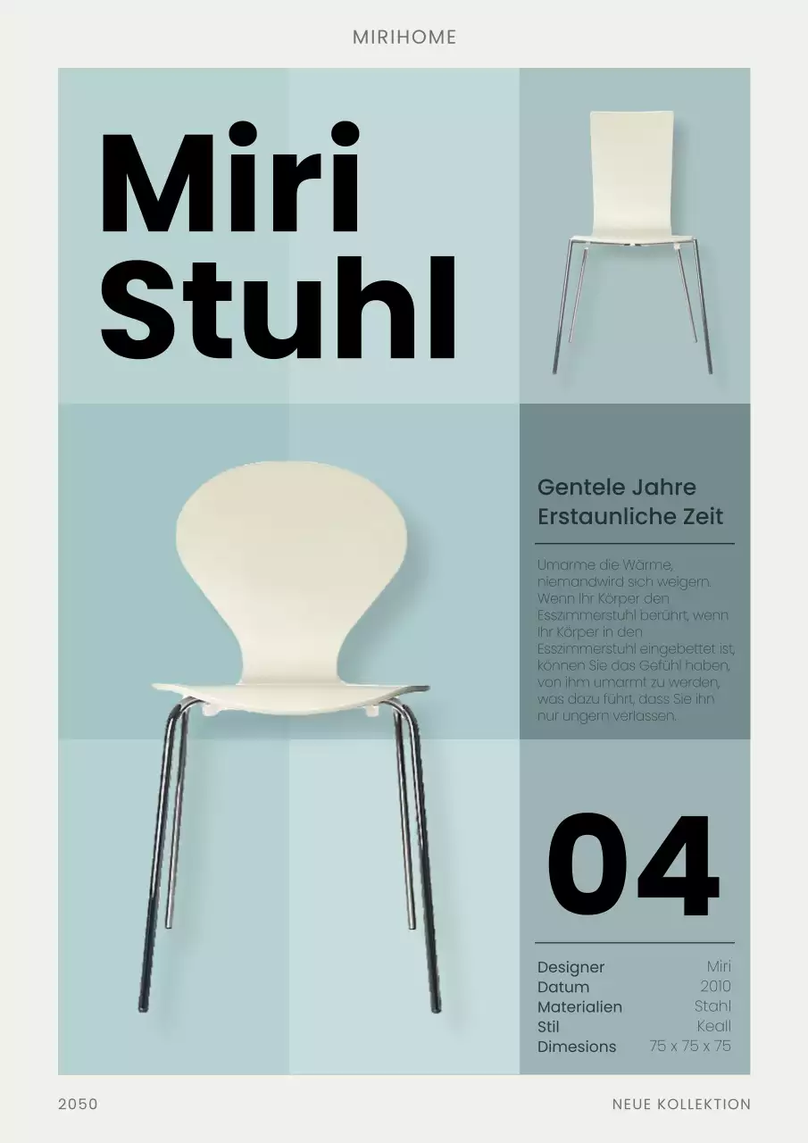 Modernes Interieur-Plakat Werbedesign in Hellblau