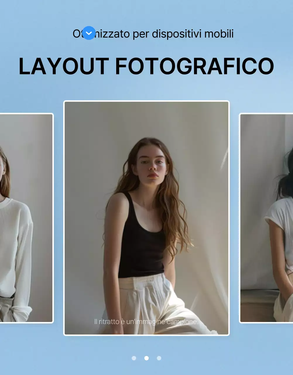 Promuovere un layout di pagina di dettagli di moda in bianco e blu di tendenza