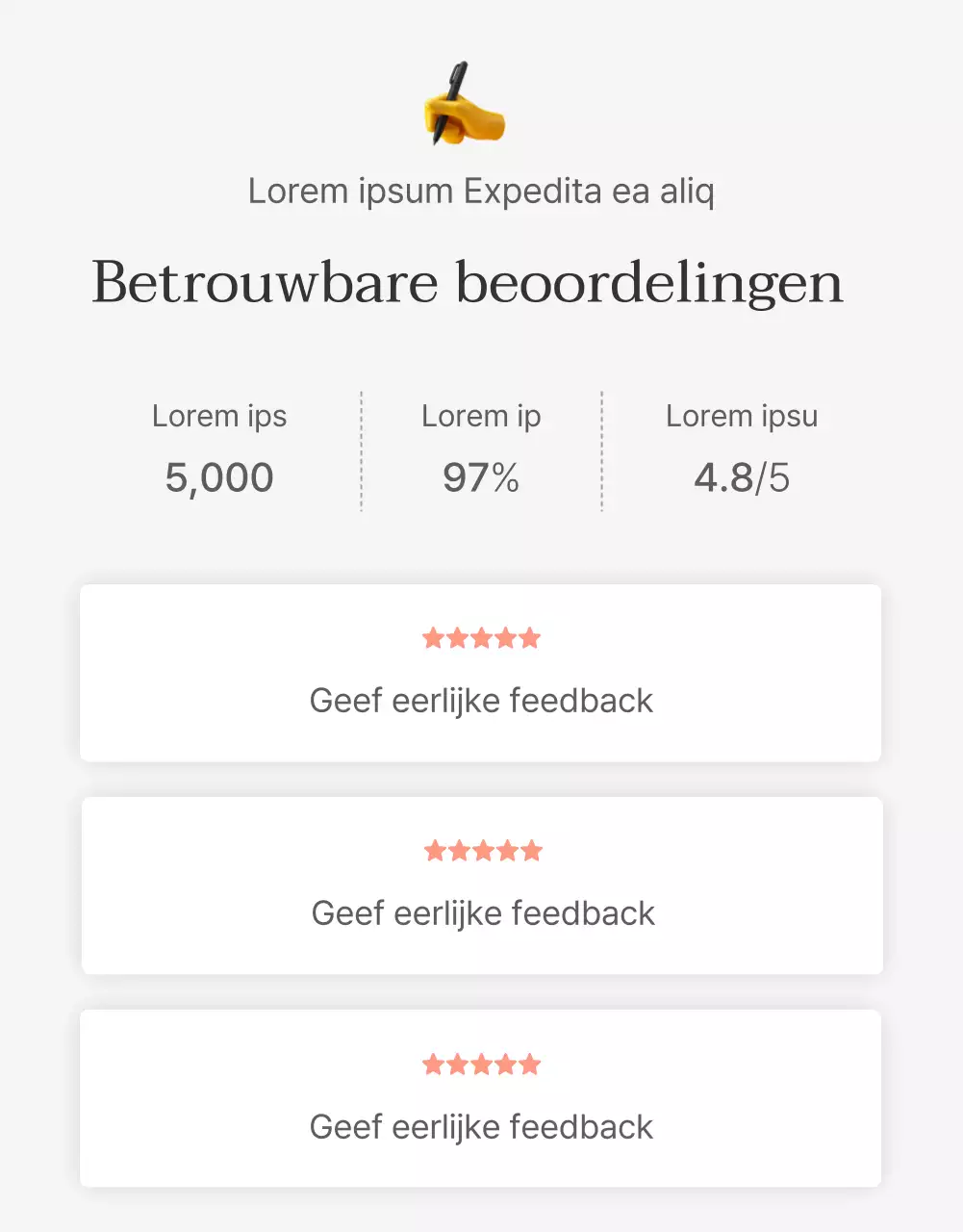 Een recensie of advertentie voor een modewinkel met een eenvoudige witte en grijze emoji-stijl.
