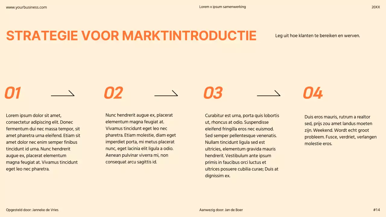 Oranje Modern Minimaal Vet Pitch Deck Voorstel