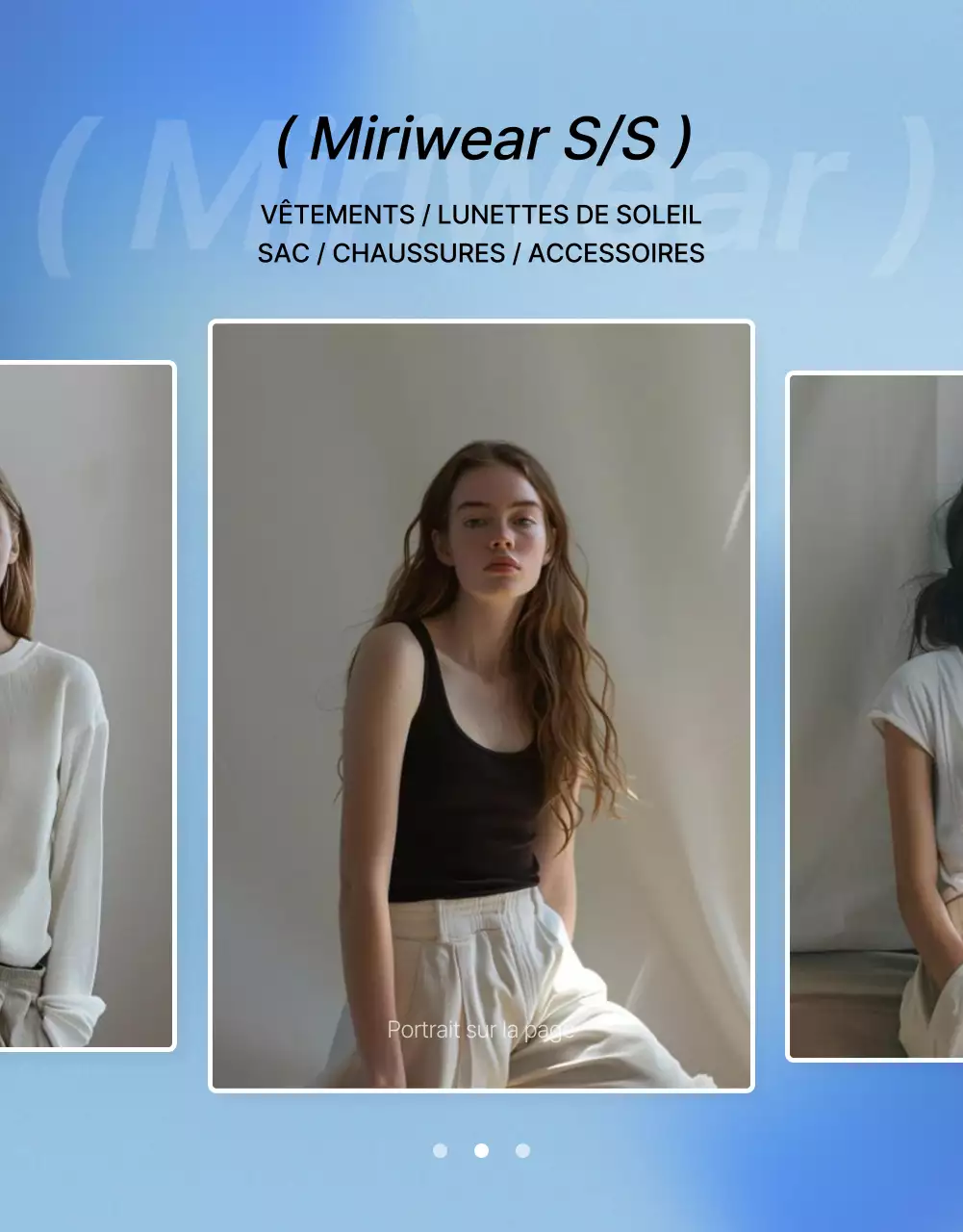 Promouvoir une page photo détaillée de mode en bleu et blanc à la mode