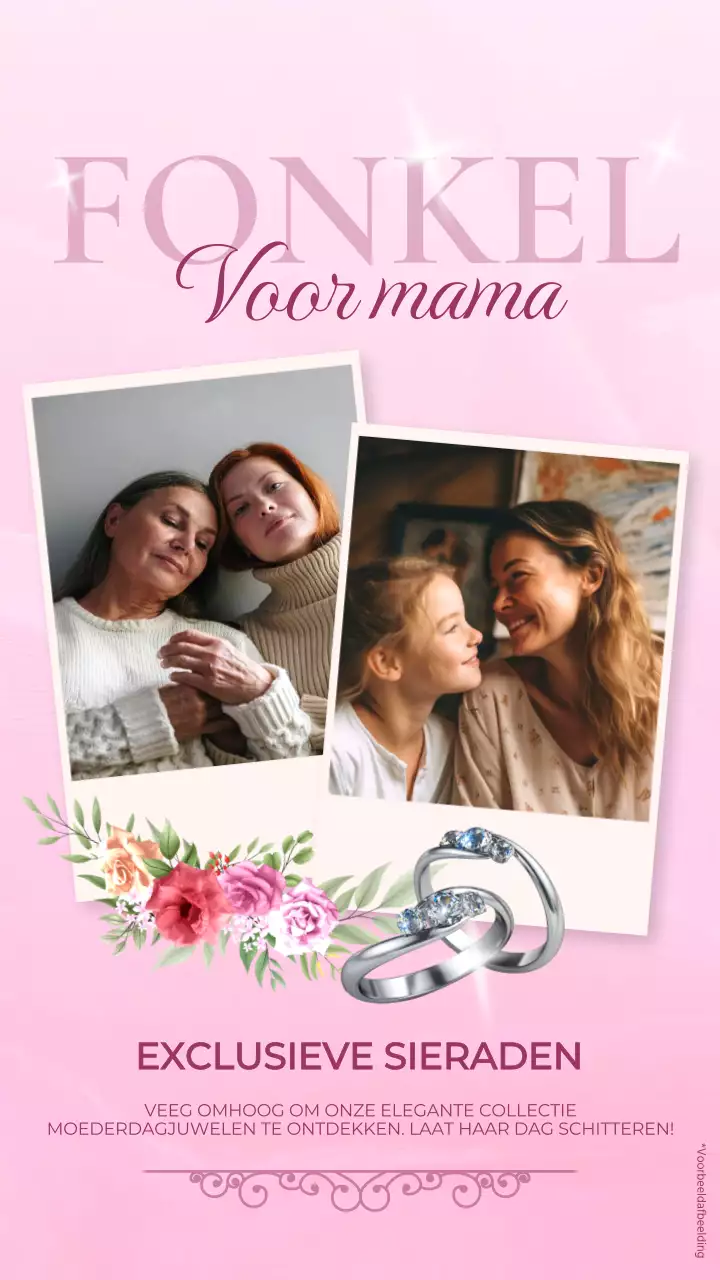 Roze en Wit Elegant Juwelen Cadeau Advertentie