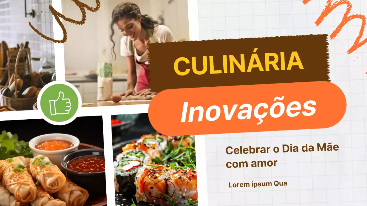 Laranja e castanho Inovação culinária moderna Celebrar o dia da mãe com amor Youtube Thumbnail