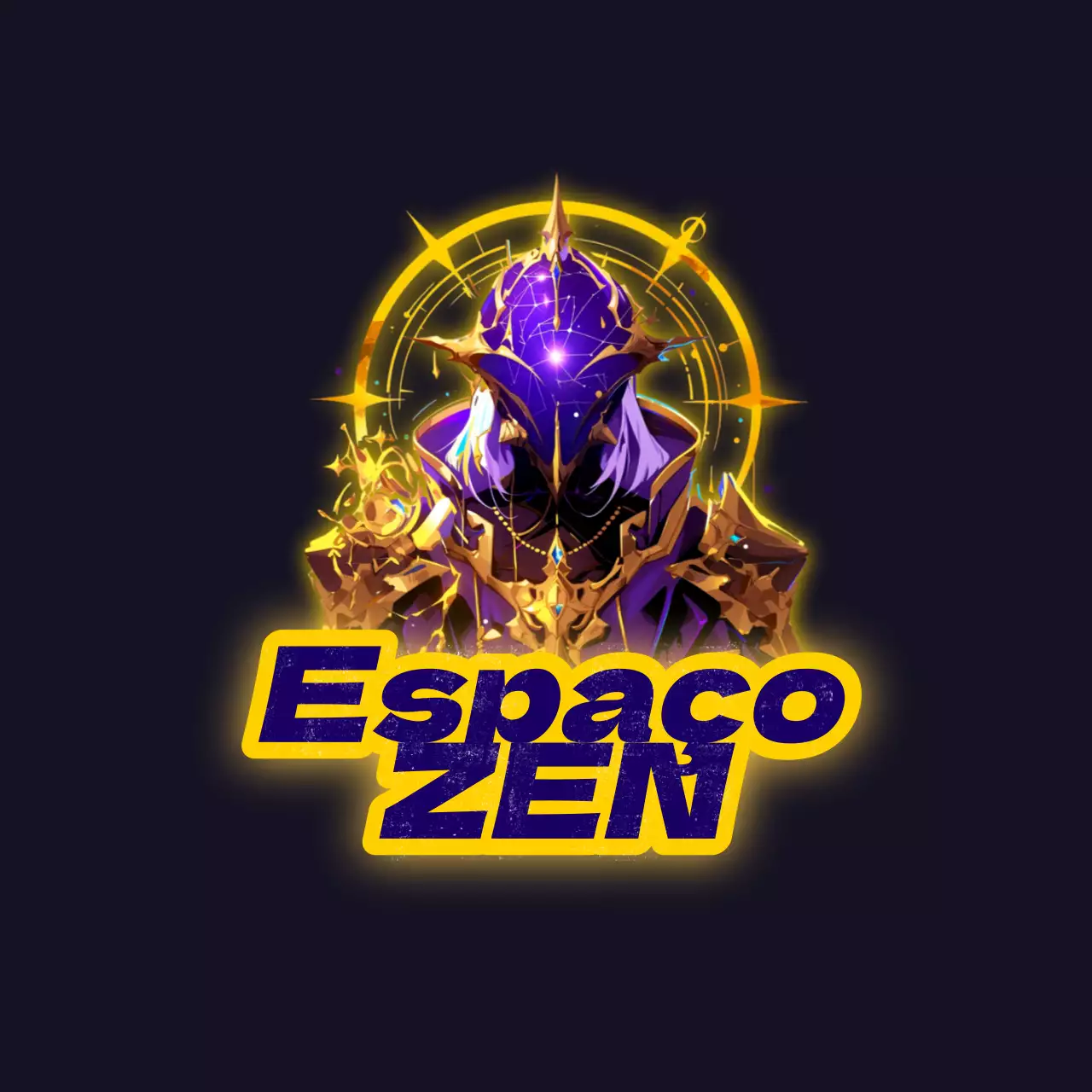 Amarelo e roxo Moderno Espaço Zen Vídeo Logo Cover