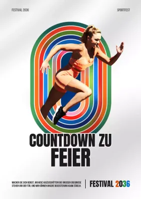 Werbung für ein einfaches Sportereignis in Grün und Gelb
