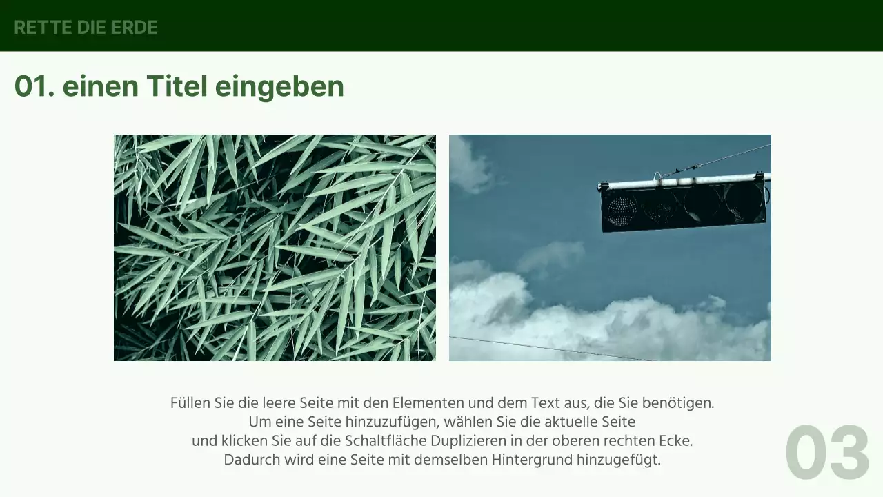 Eine einfache grüne Präsentation für die State of the Union