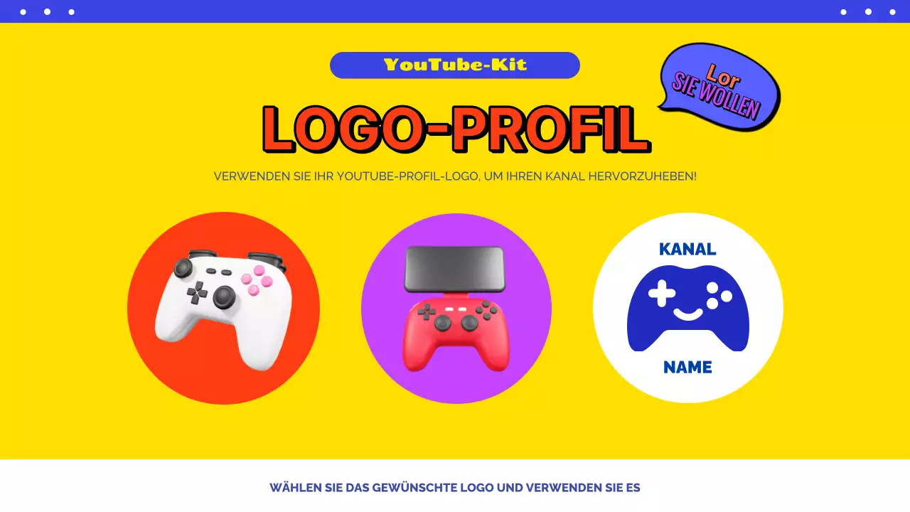 Bewerben Sie Ihren Gaming-Kanal mit einem Knall in Blau und Gelb
