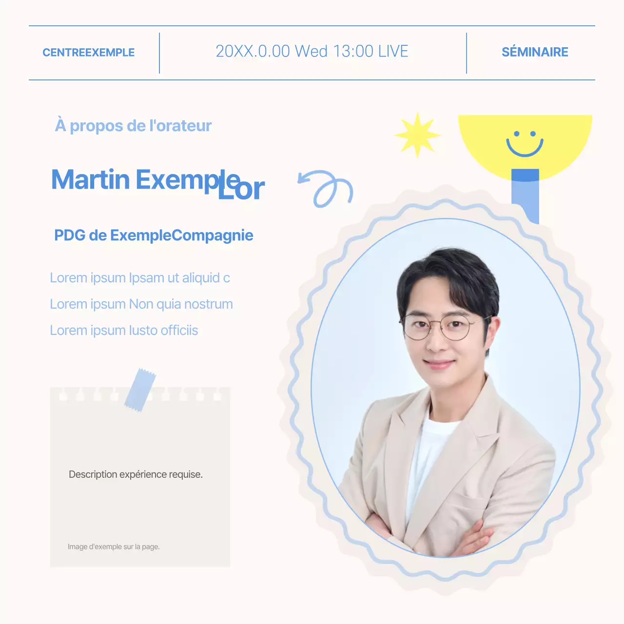 Promouvoir les conférences spéciales bleues et jaunes pour les seniors actuels