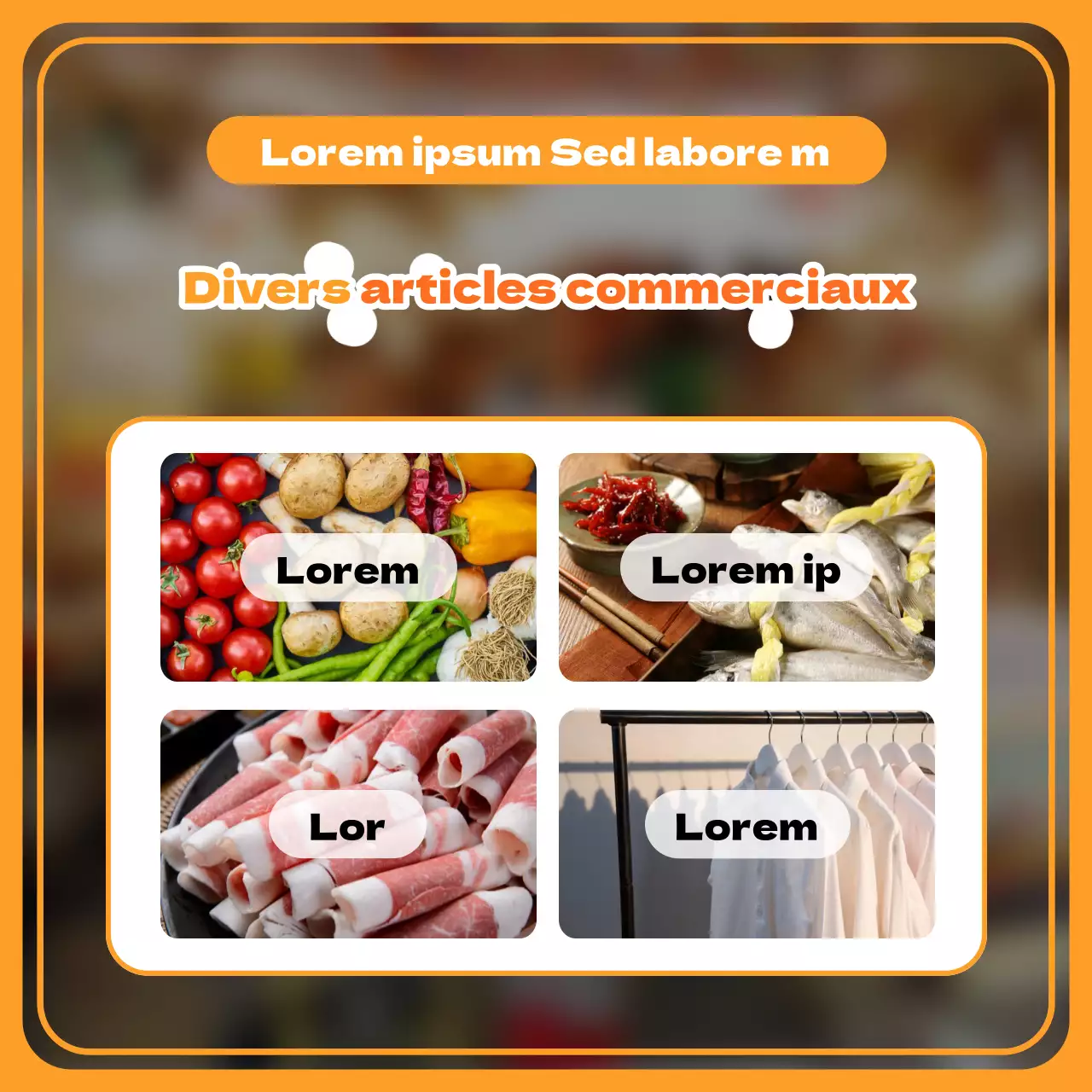 Promouvoir l'orange et le jaune simples des marchés traditionnels