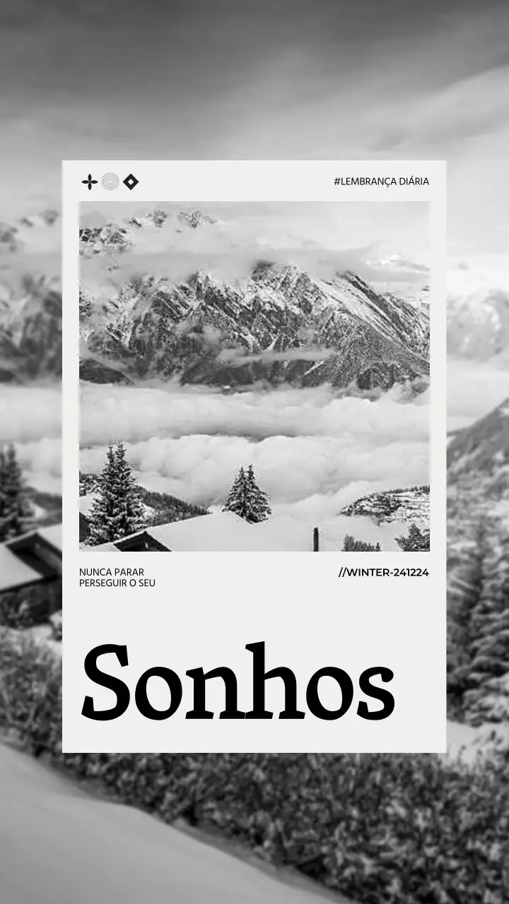 Cinzento Minimal Aesthetic Quote Reminder Motivation with Photo Frame Instagram Story
