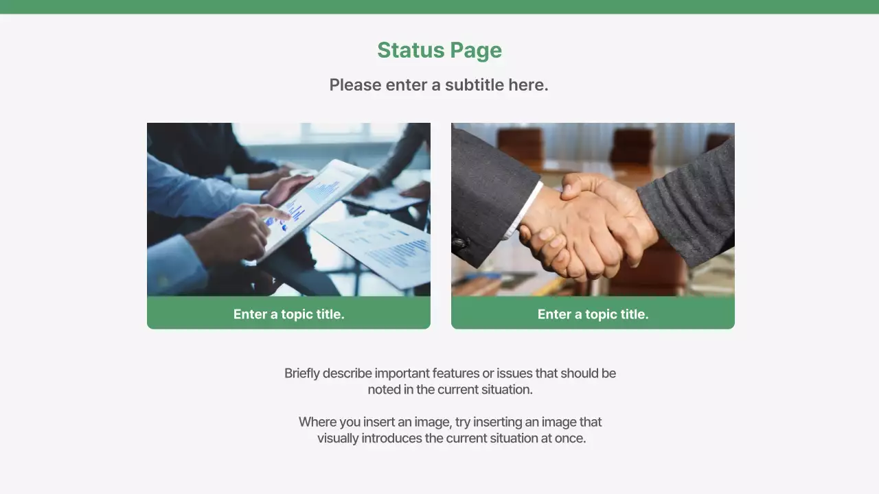 A simple business plan and evaluation report in green