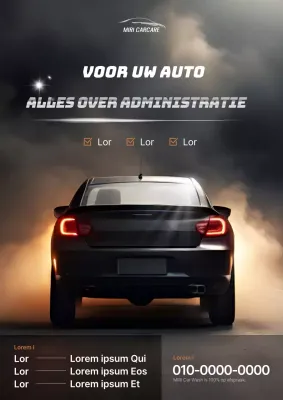 Een zakelijke reisgids voor autowasstraten met een zwart en zilveren trendy uitstraling