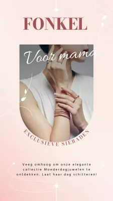 Roze elegante exclusieve geschenkjuwelen voor mama promotie